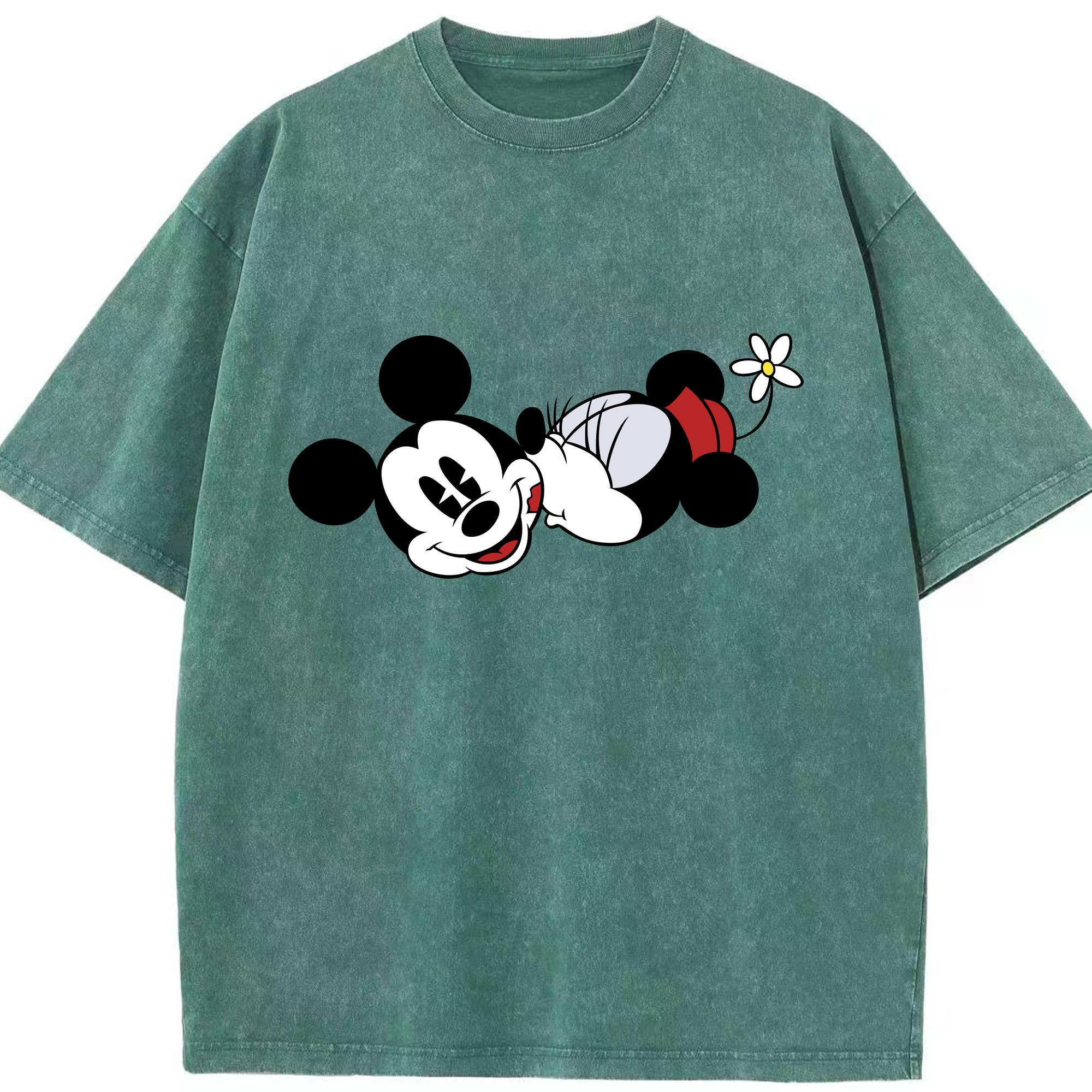 （画像用） ミッキーマウス Mickey Mouse 綿100% ヴィンテージ風 半袖Tシャツ（フロントプリント）